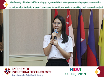 the training on research project
presentation techniques for students in
order to prepare for participating in
presenting their research project
