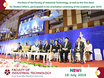 the Dean of the Faculty of Industrial
Technology, as well as  the Vice Dean
for Student Affairs, participated in the
orientation ceremony of the academic
year 2019