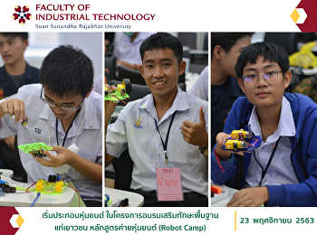 assembling robots. In the project to
enhance basic skills for youth Robot
Camp course