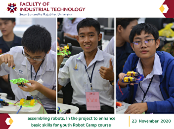 assembling robots. In the project to
enhance basic skills for youth Robot
Camp course