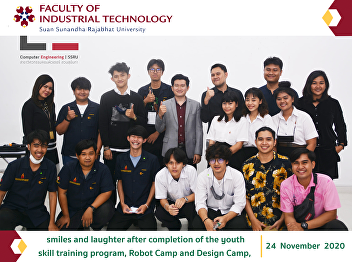 smiles and laughter after completion of
the youth skill training program, Robot
Camp and Design Camp,