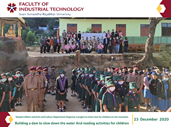 Student Affairs and Arts and Culture
Department Organize a project to share
love for children on the mountain
Building a dam to slow down the water
And reading activities for children
