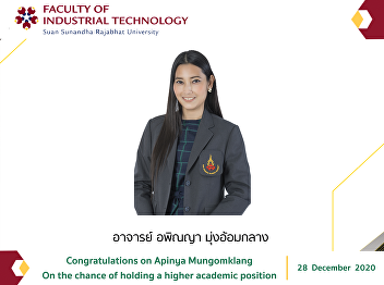 Congratulations on Apinya Mungomklang On
the chance of holding a higher academic
position