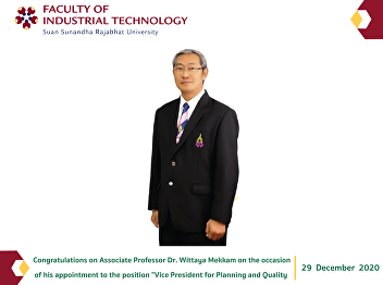 Congratulations on Associate Professor
Dr. Wittaya Mekkam on the occasion of
his appointment to the position 