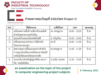 an examination on the topic of the
project  In computer engineering project
subjects