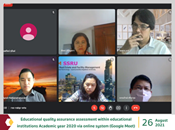 Educational quality assurance assessment
within educational institutions Academic
year 2020 via online system (Google
Meet)