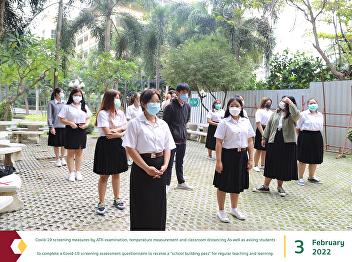 Covid-19 screening measures by ATK
examination, temperature measurement and
classroom distancing