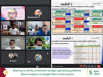Meeting to clarify investment budget
operating guidelines (State budget) via
Google Meet online system