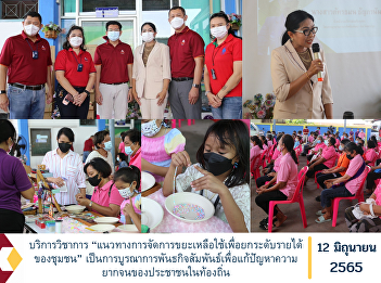academic service “Guidelines for waste
management to raise the income of the
community” is the integration of
commitments to solve the poverty of the
local people.