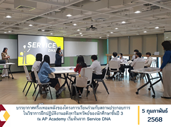 The atmosphere of the second half of the
semester of the collaborative learning
project with business establishments in
the subject of real estate internship
for 3rd year students at AP Academy,
starting from Service DNA.