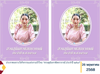 Announcement of the Results for the Thai
Traditional Costume Contest “Suan
Sunandha Phatthraporn 2024”