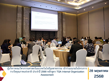 The executive team of the Faculty of
Engineering and Industrial Technology
participated in the Thailand Quality
Award (TQA) Program 2025, specifically
in the TQA Internal Organization
Assessment course.
