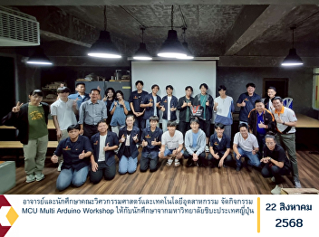 The lecturers and students of the
Faculty of Engineering and Industrial
Technology organized the MCU Multi
Arduino Workshop for the students from
Chiba University, Japan.