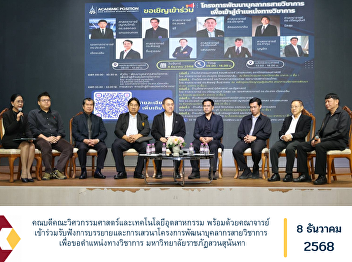 The Dean of the Faculty of Engineering
and Industrial Technology, together with
faculty members, attended a lecture and
panel discussion under the Academic
Personnel Development Program for
Academic Promotion at Suan Sunandha
Rajabhat University.The Dean