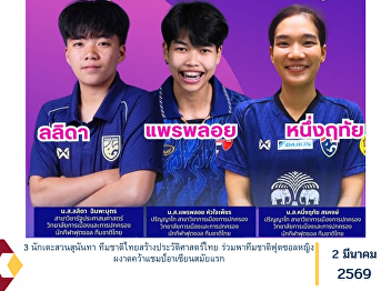 Three players from Suan Sunandha
Rajabhat University made history
together with the Thai national team by
leading the Thailand women’s futsal team
to win their first-ever ASEAN
championship.